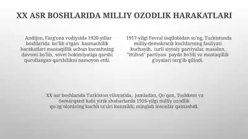 Oʻzbekiston mustaqillik ğoyalarining tarixiy asoslari 4