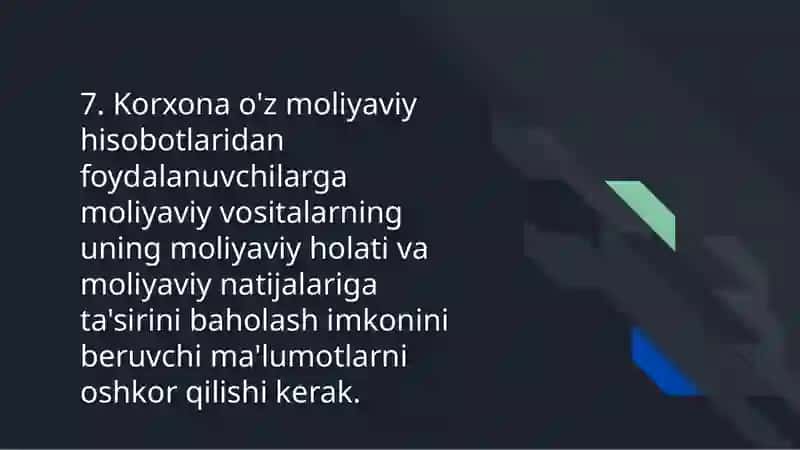 IFRS 7 “MOLIYA VOSITALARI:MA'LUMOTLARNI OSHKOR QILISH” 4
