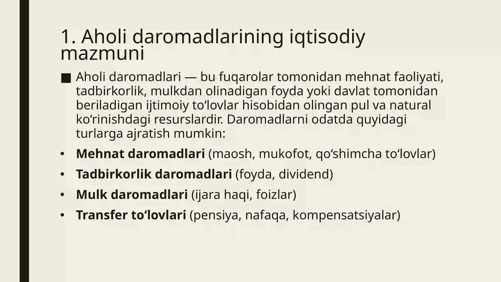 Aholi daromadlari va iste'mol xarajatlari o'rtasidagi bog'liqlik 4