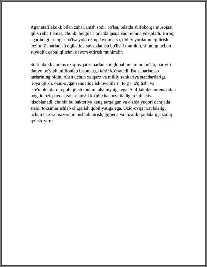 STAFILAKOKK BILAN OZIQ-OVQAT ZAHARLANISHI 4