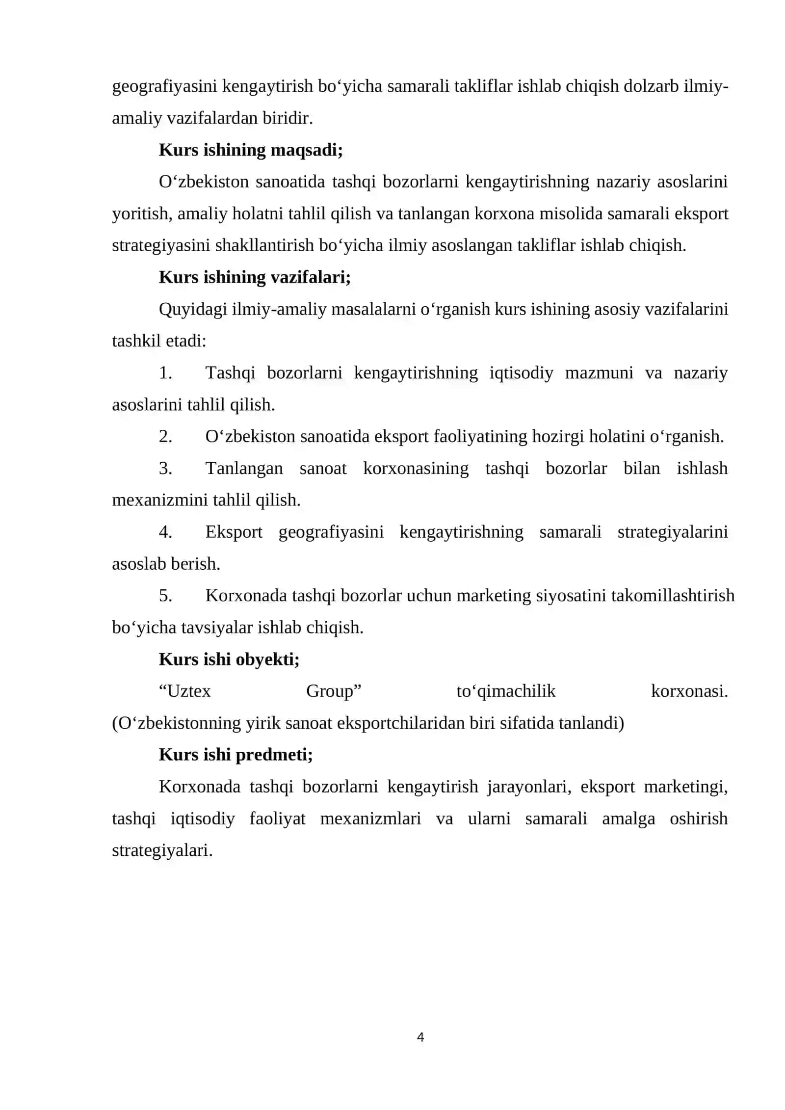 O‘zbekiston sanoatida tashqi bozorlarni kengaytirish strategiyalari 4