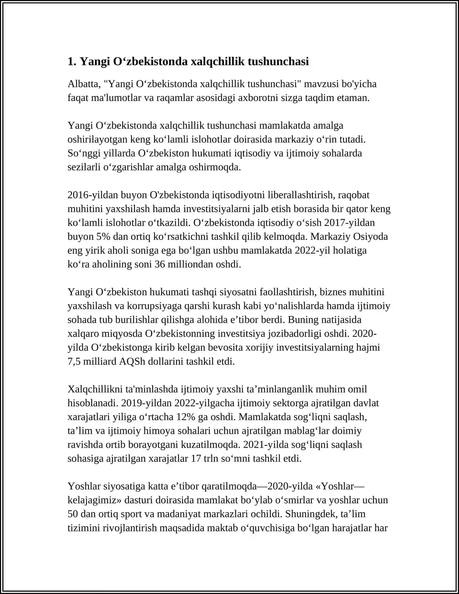 YANGI O‘ZBEKISTONDA XALQCHIL VA INSONPARVAR DAVLAT QURISHNING IJTIMOIY SIYOSIY AHAMIYATI VA QORAQALPOG’ISTON RESPUBLIKASI 4