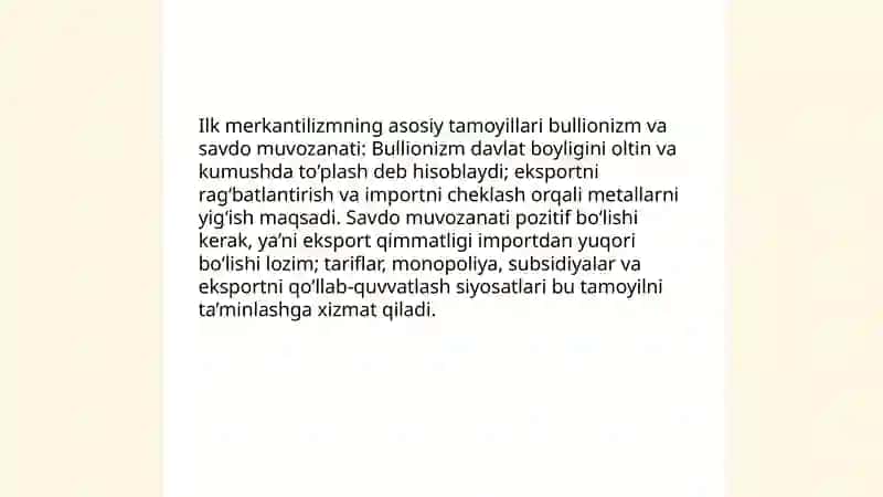 Ilk merkantilizm ta'limoti va uning namoyondalari 4