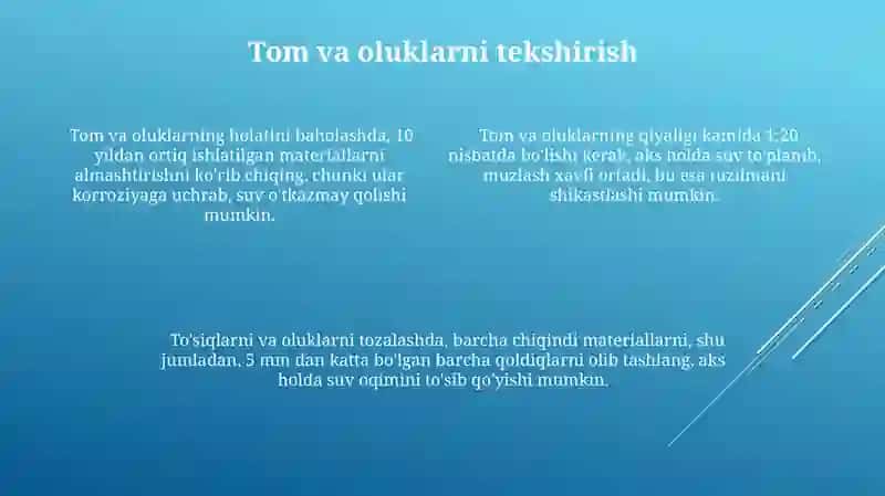 Qish faslidaxona va yuzalarni suvashga tayyorlash 4