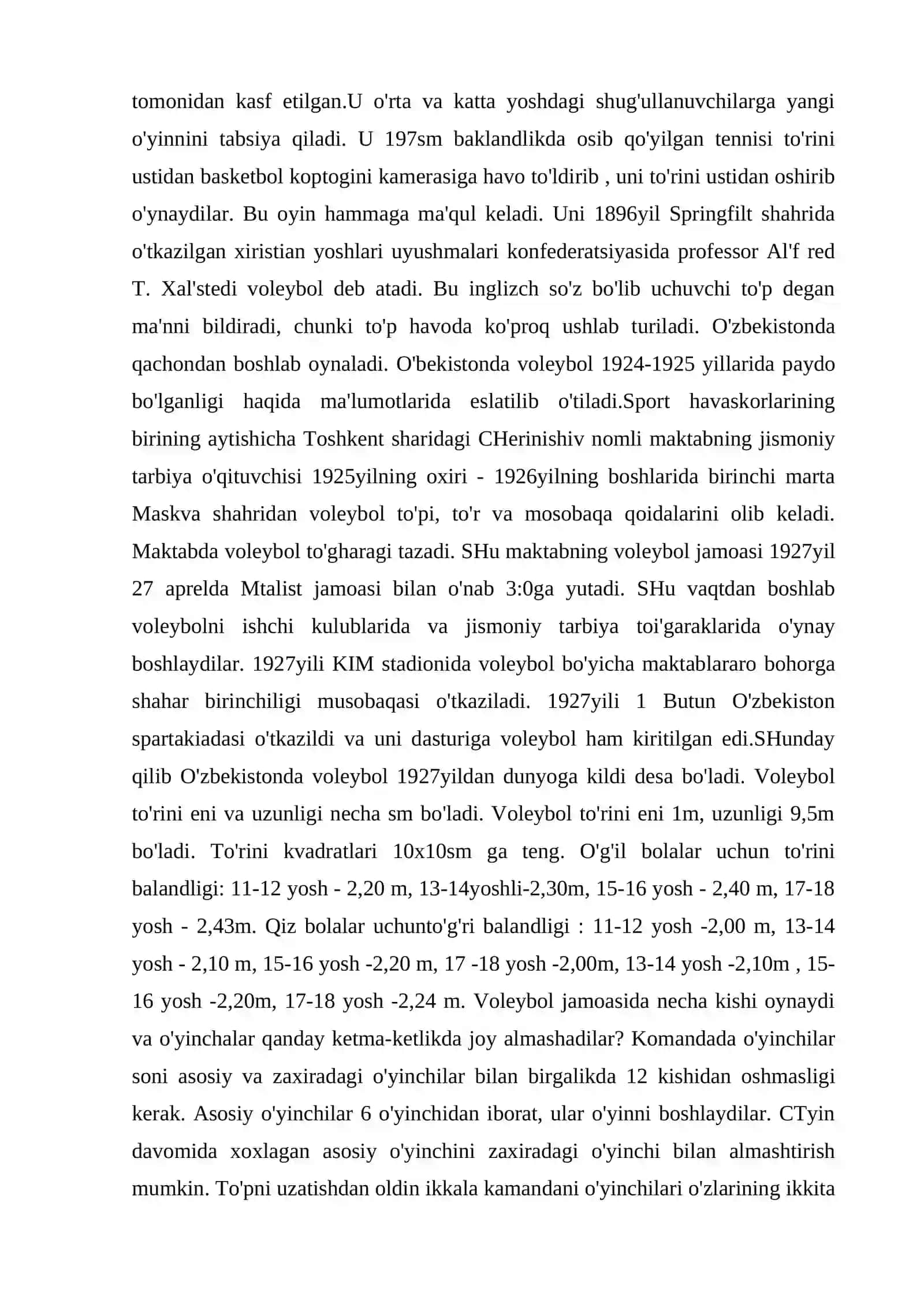 Voleybol o’yin maydoni 4