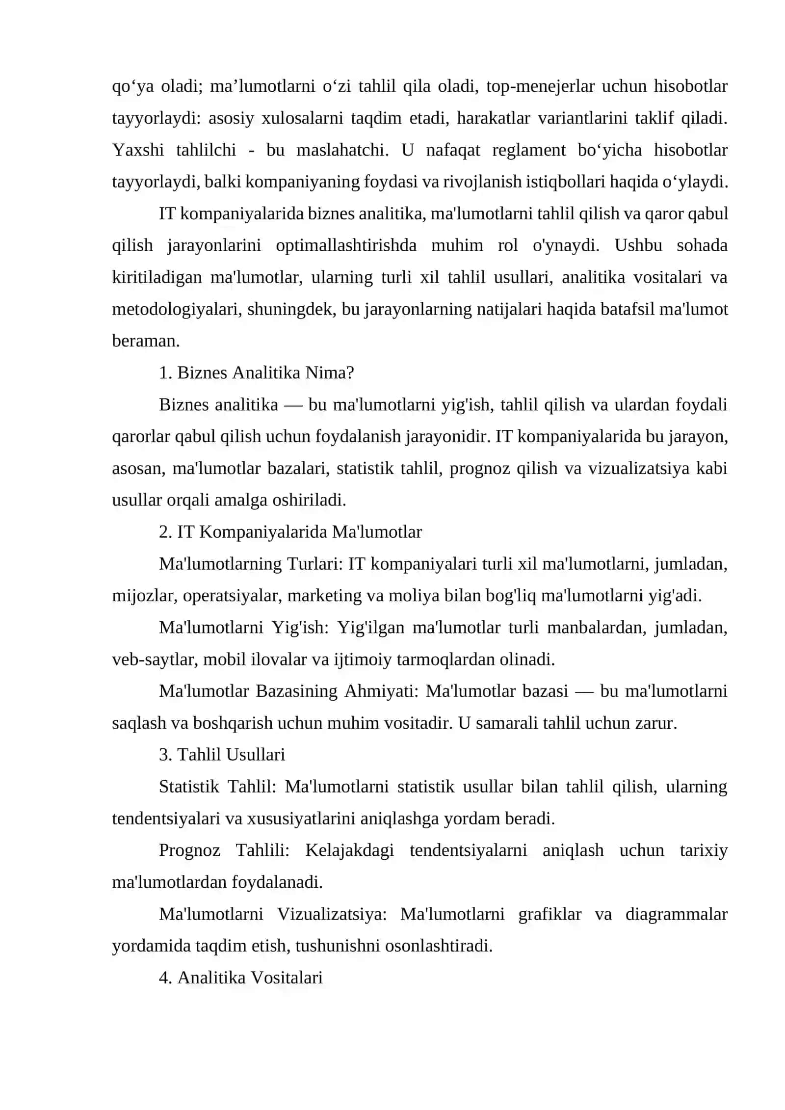 IT kompaniyalarda biznes analitika.(1-qism) 4