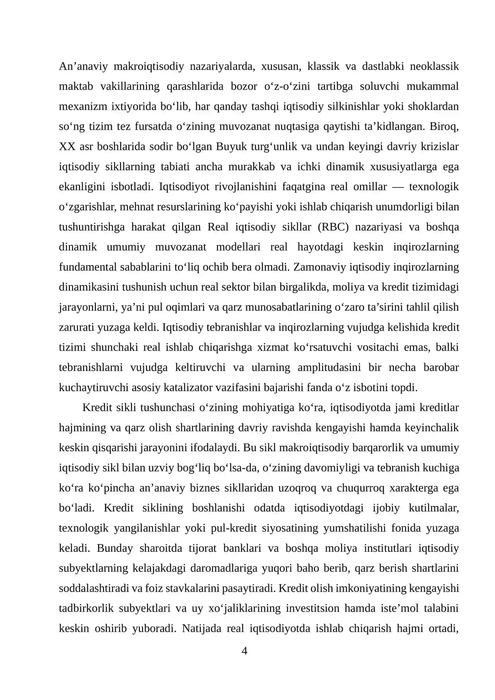 Dinamik modellashtirishda kredit tsiklari 4