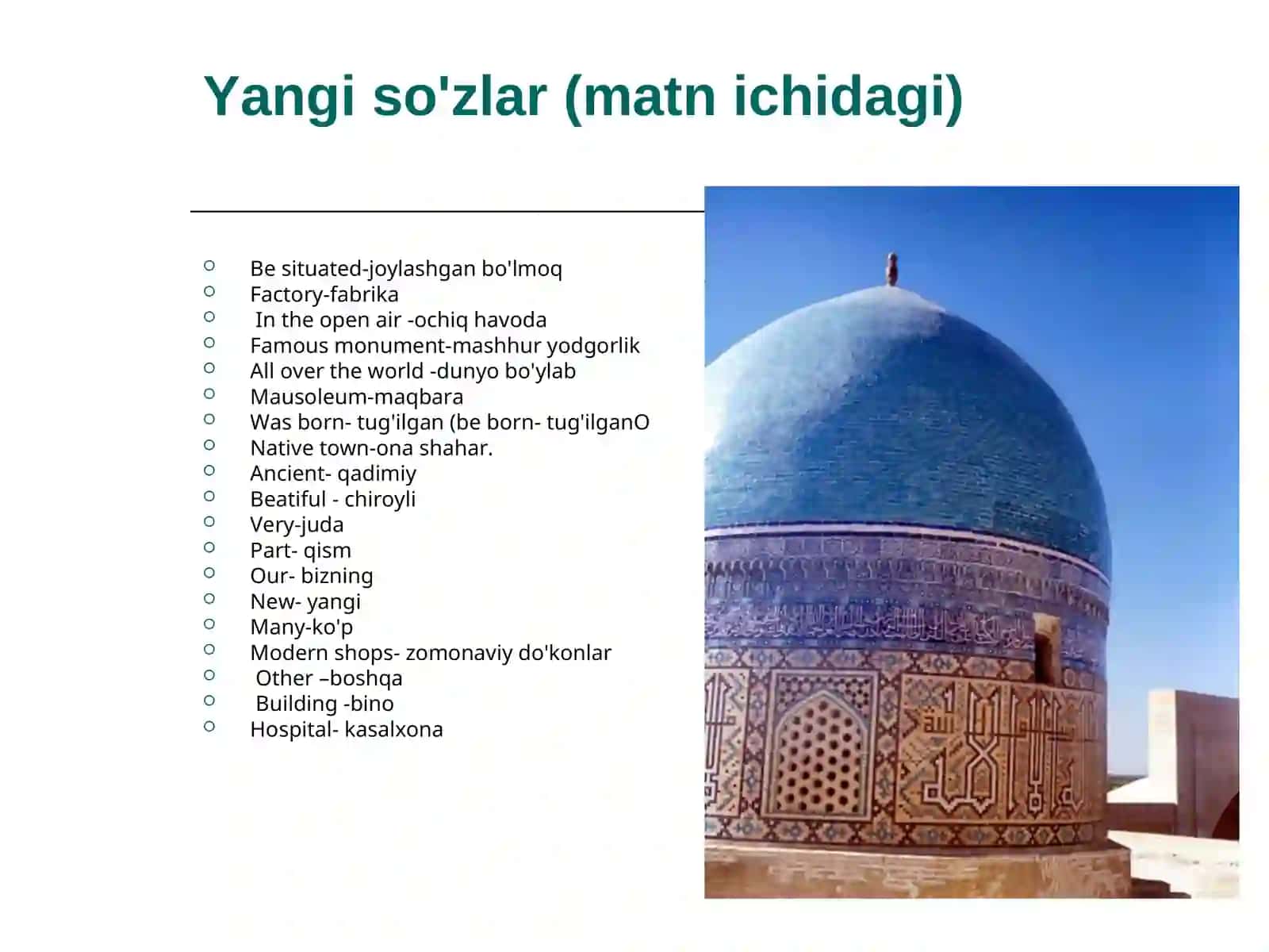 Bukhara  is my native town 4