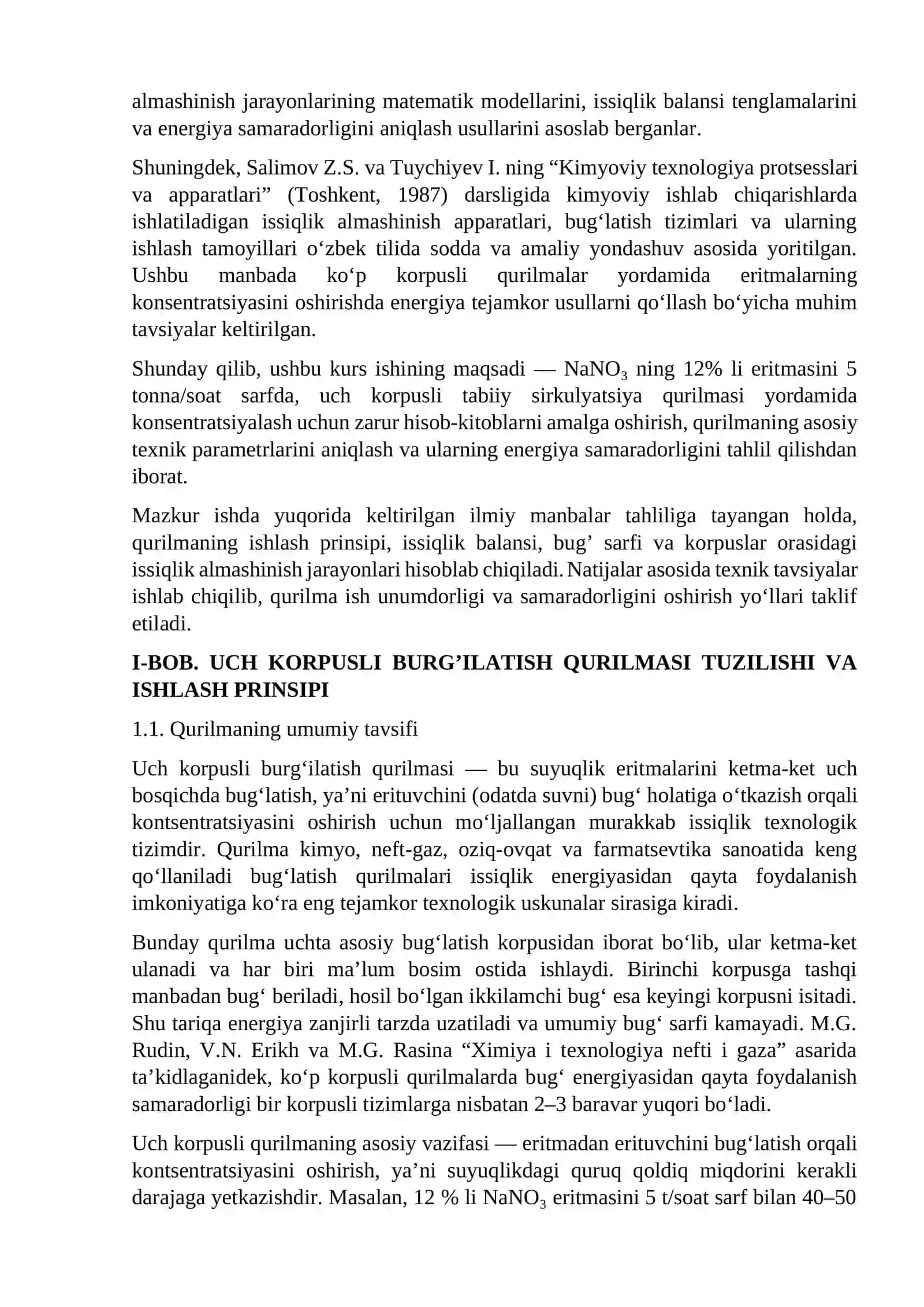 Uch korpusli burg ilatish qurulmasini hisoblash 4