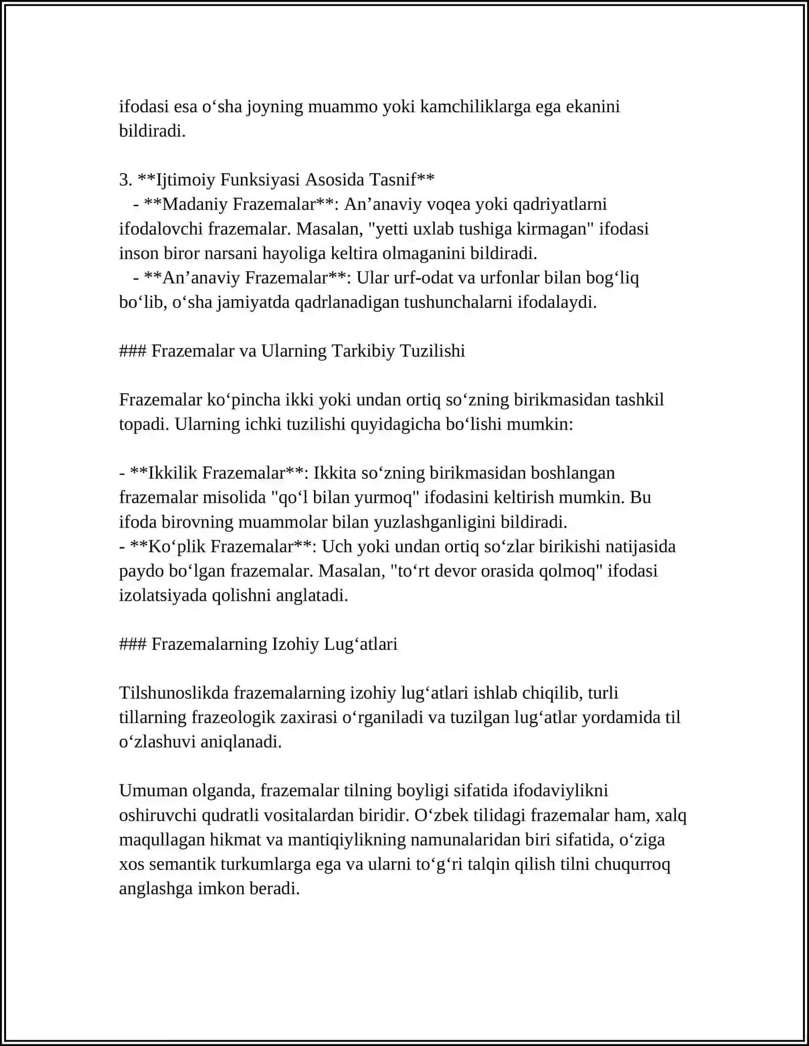 FRAZEMALARNING SEMANTIK TURLARI, OMONIM, SINONIM,ANTONIM IBORALAR 4
