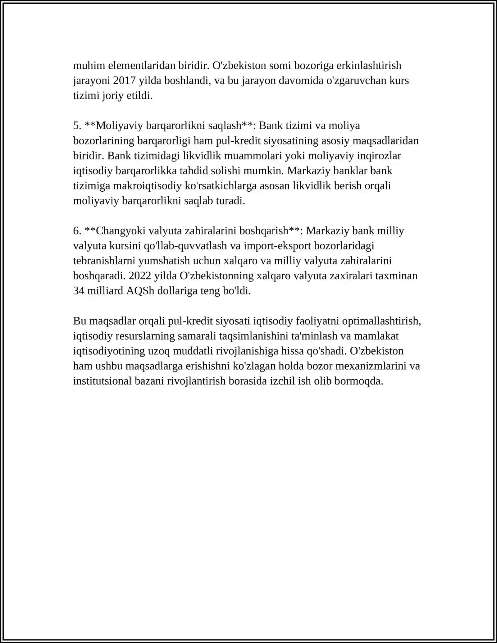 DAVLATNING PUL KREDIT SIYOSATI: MAQSADI VA DASTAKLARI 4