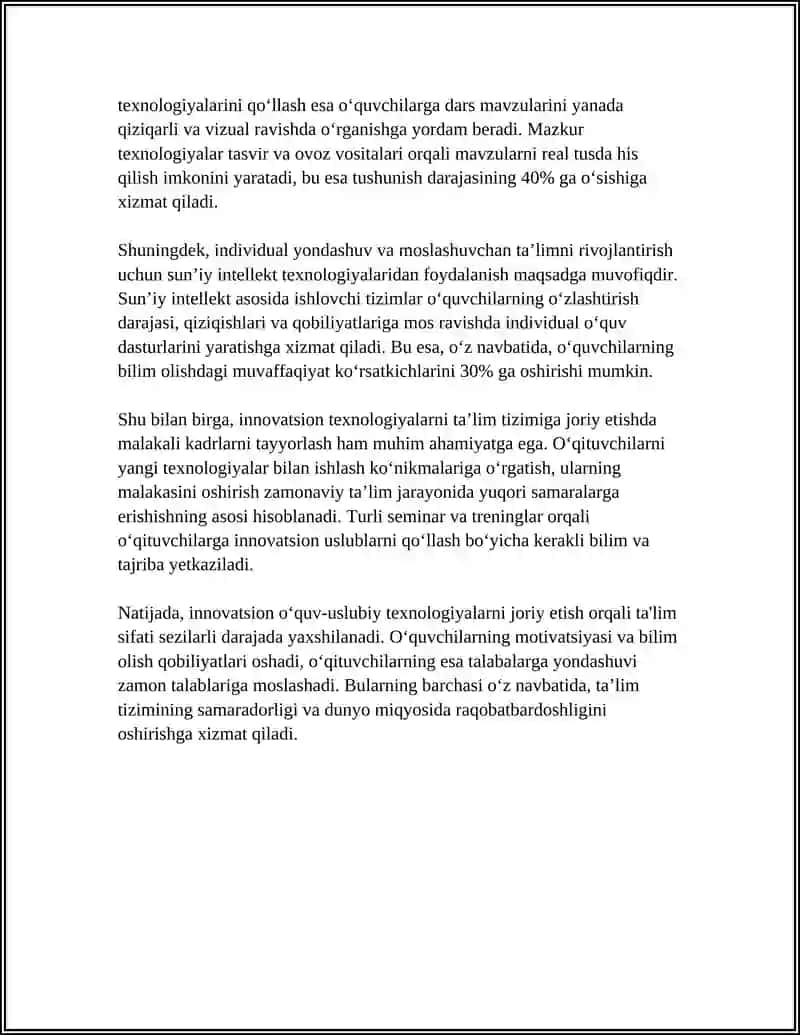 Innovatsion o'quv-uslubiy texnologiyalarni joriy etish 4