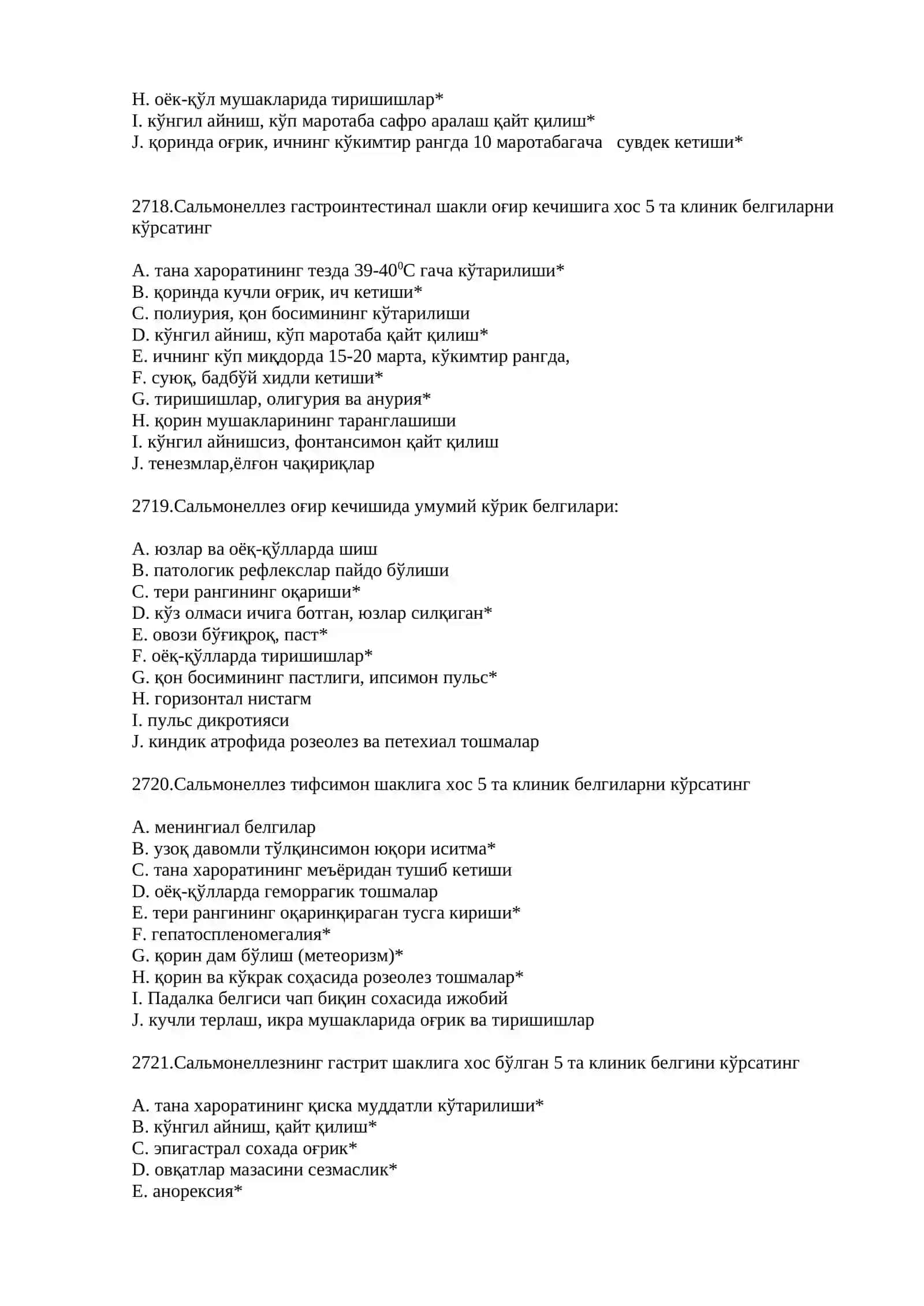 5 kurs Tibbiyot talabalari uchun test 100ta 4