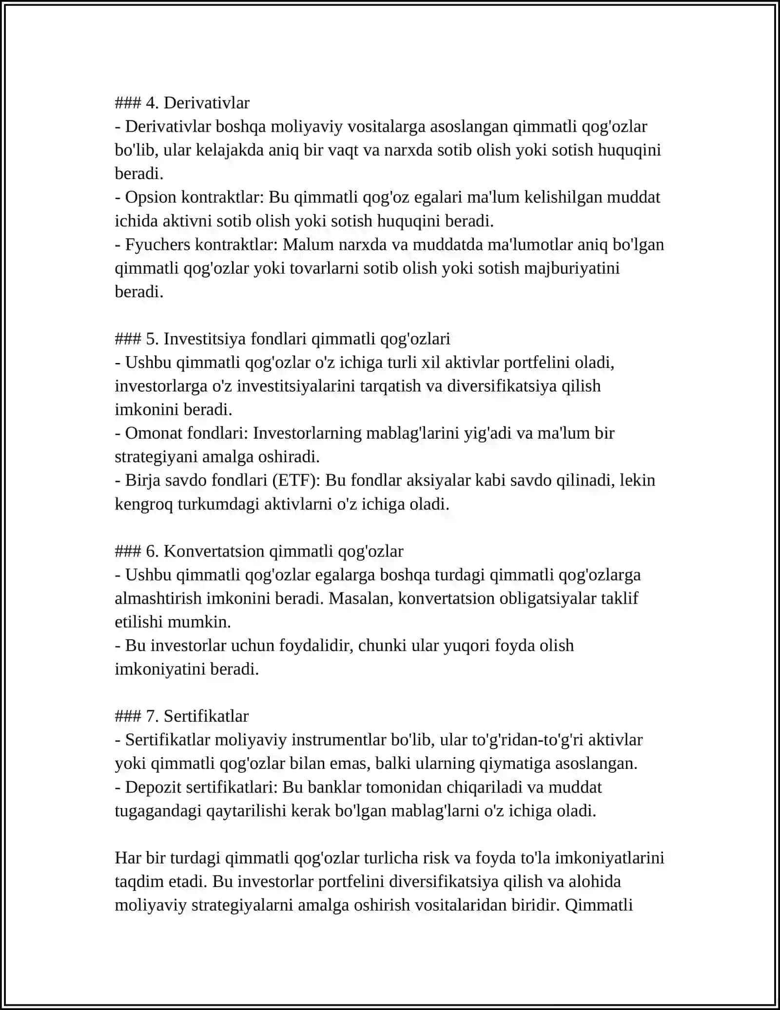 QIMMATLI QOG'OZLAR 4