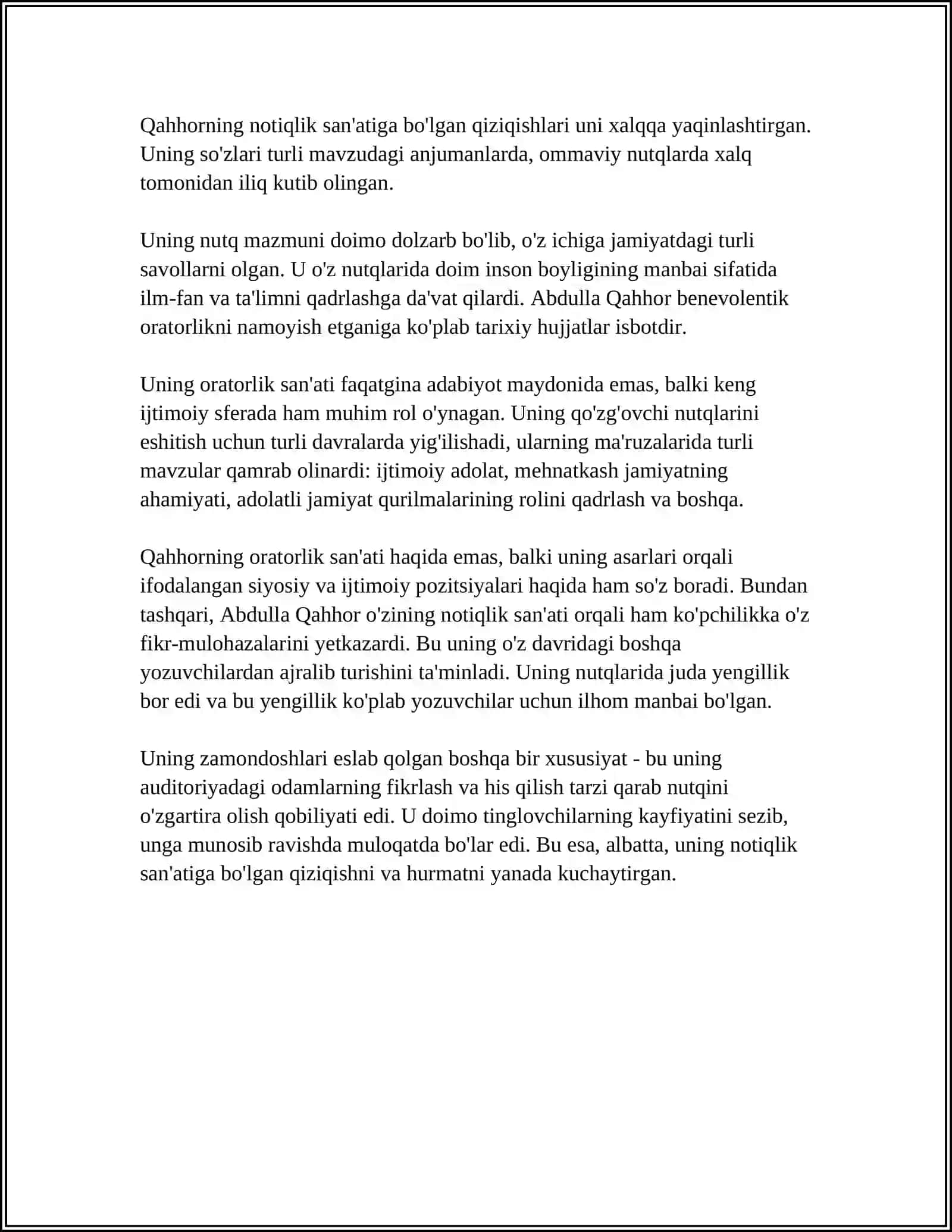 ABDULLA QAHHOR ORATORLIQ ONERI 4