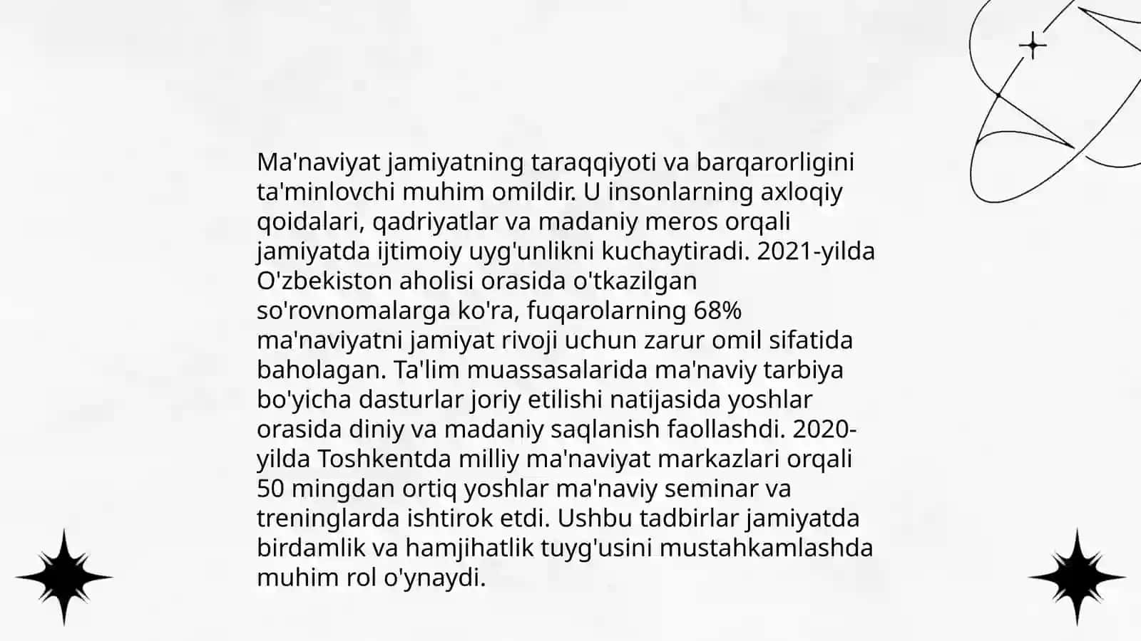 Ma'naviyat va madaniyat munosabatlari 4