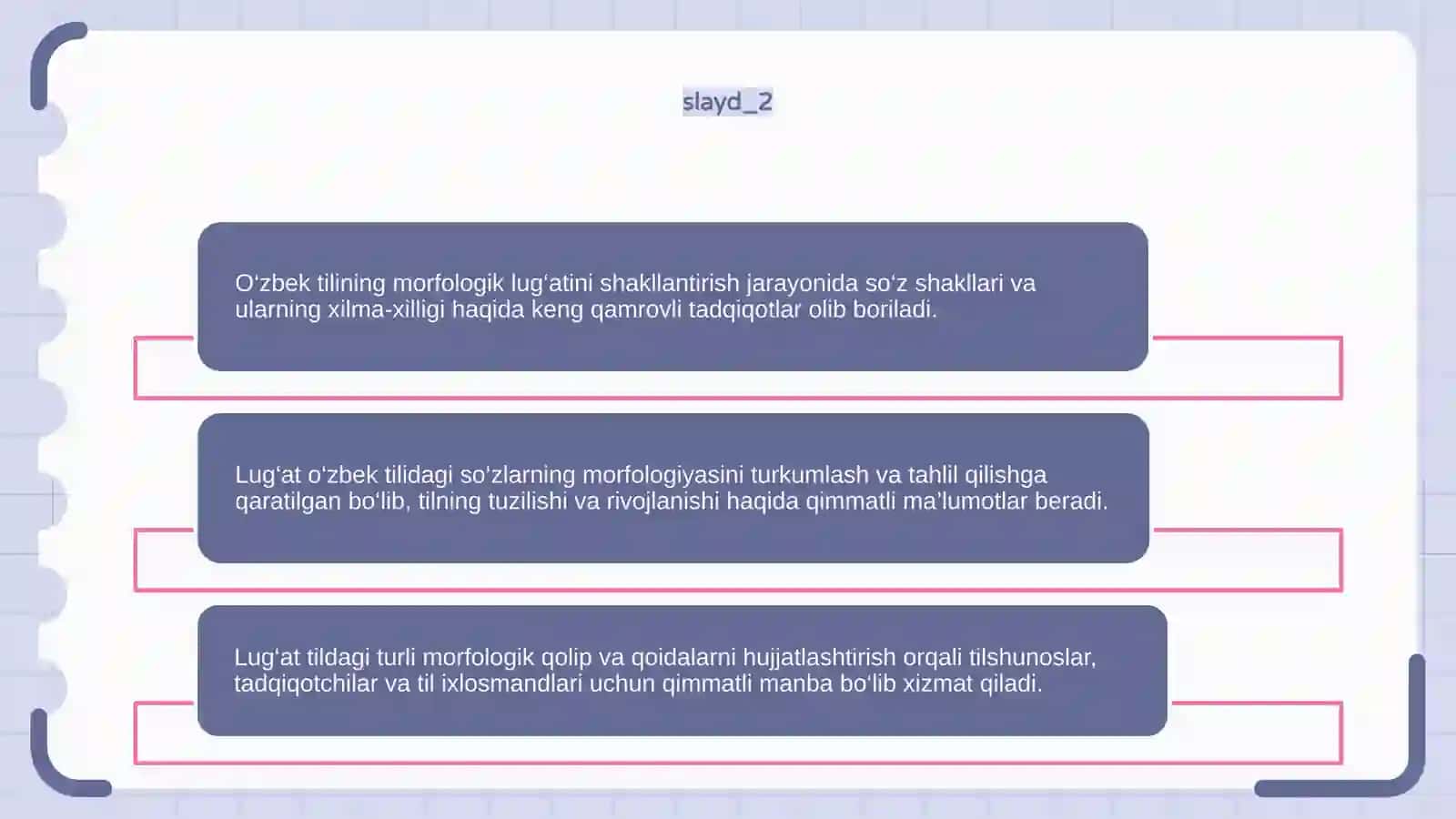 O'zbek tilini morfologik lug'atini shakllantirish 4