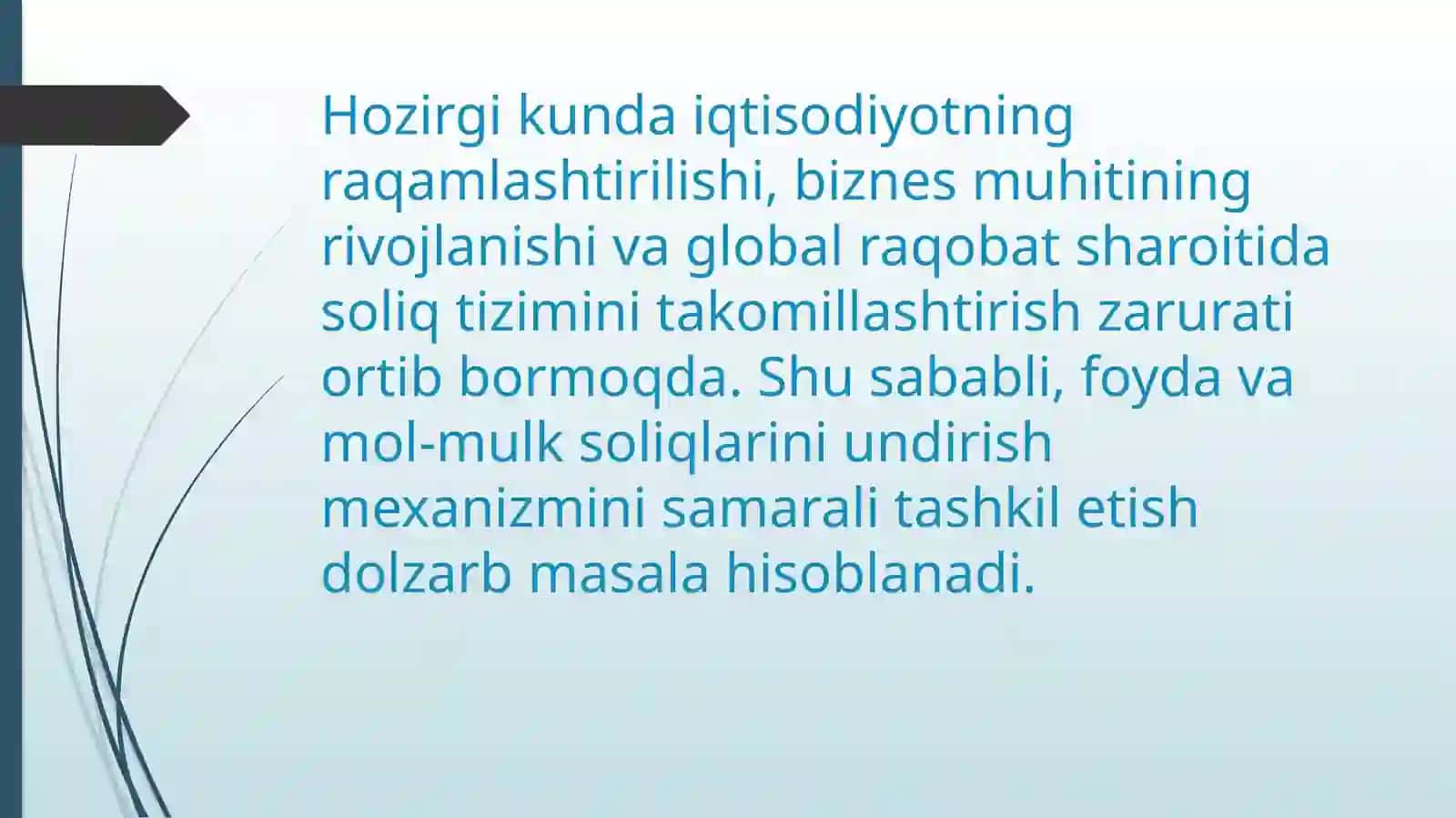 Yuridik shaxslardan olinadigan foyda va mol-mulk soligʻiniundirishni takomillashtirish masalalari 4