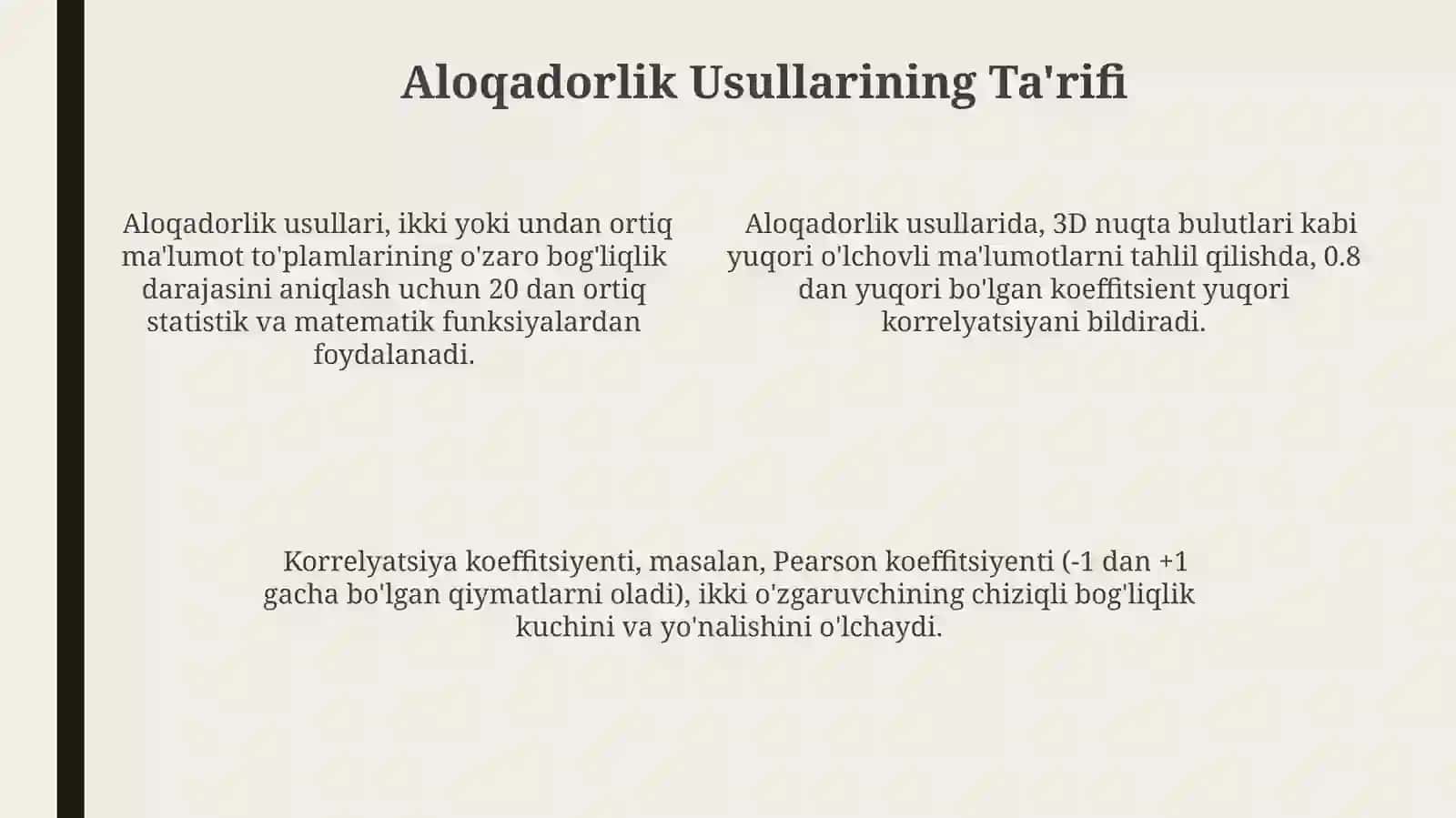 Korrelyatsiya Metodlari 4