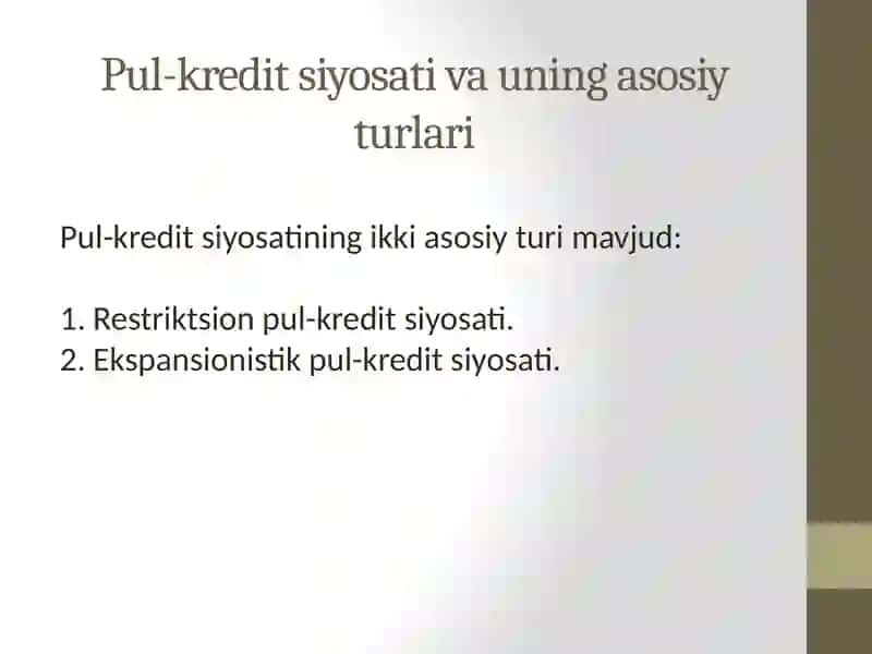 PUL-KREDIT SEKTORINING IQTISODIY TAHLILI 4