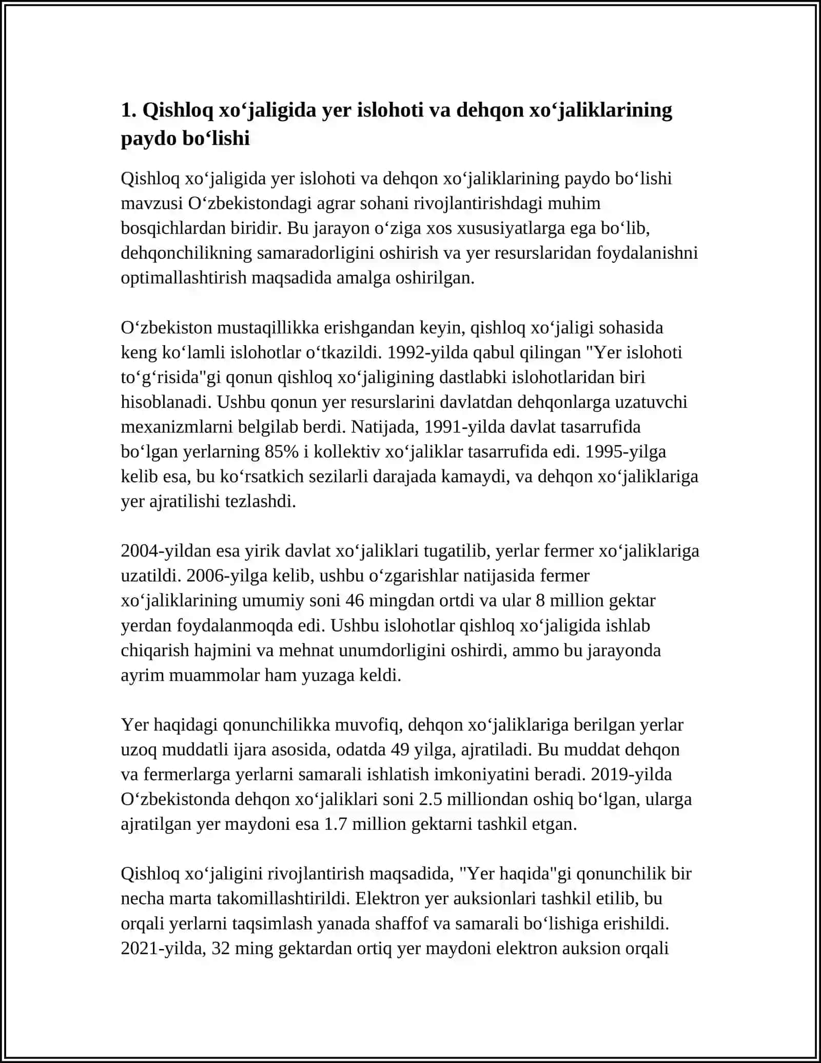 MUSTAQILLIK YILLARIDA QISHLOQ XOJALIGI VA SANOAT SOHASIDAGI OZGARISHLAR 4