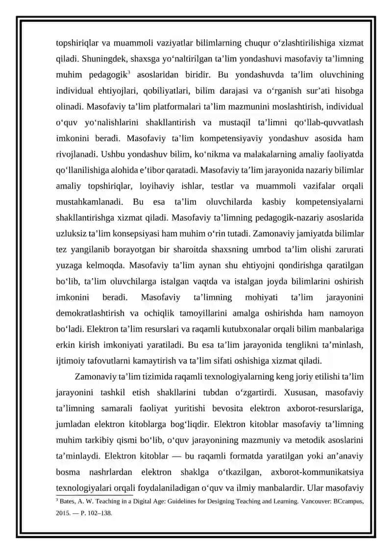 Masofaviy ta'lim va uning ahamiyati haqida elektron kitoblar bibliografiyasini shakllantirish 4