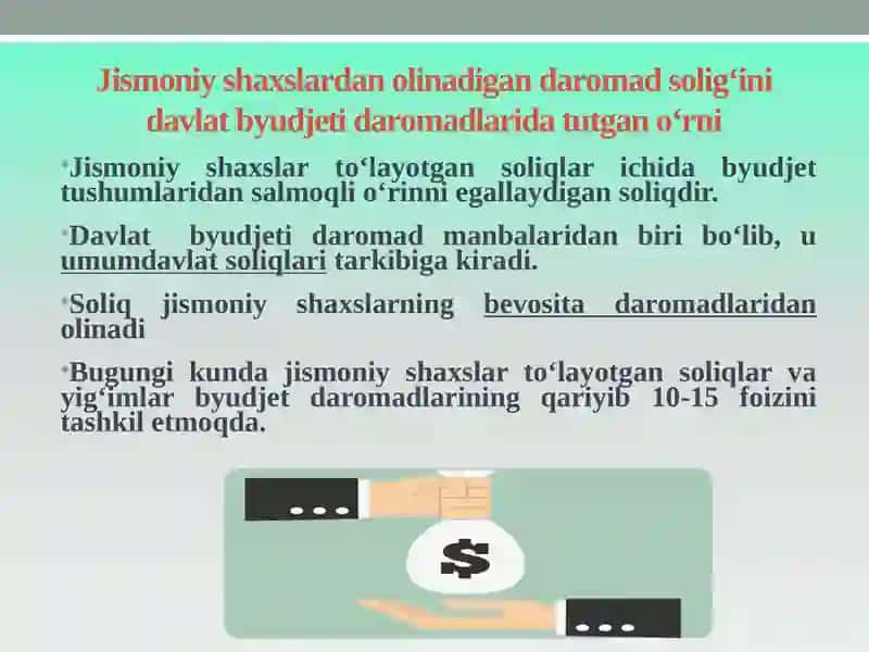 Jismoniyshaxslardanolinadigandaromadsolig’i 4