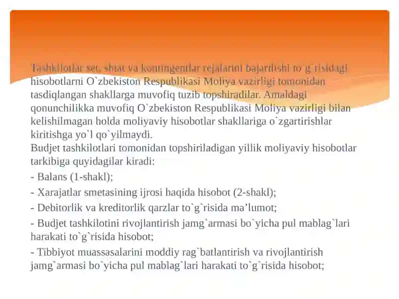 Moliyaviy hisob asoslari fanida taqdimot 4