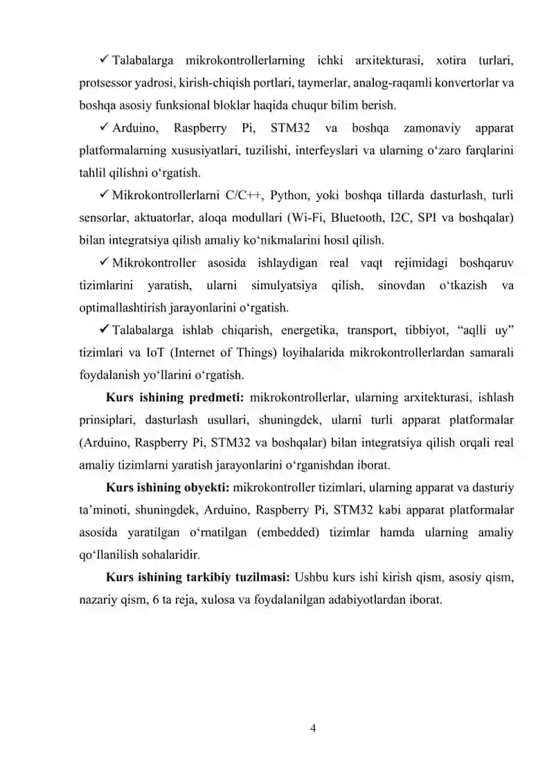 MIKROKONTROLLERLAR VA APPARAT PLATFORMALAR 4