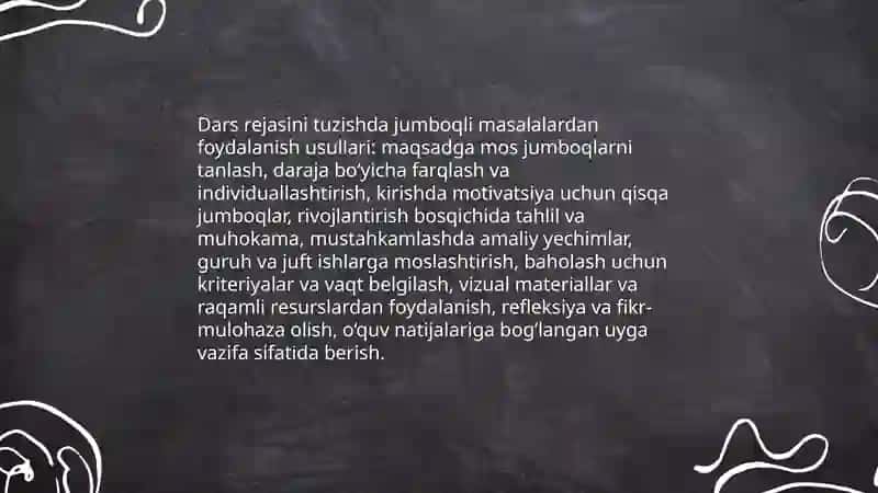Qiziqarli jumboqli masalalarni yechishga o'rgatish 4