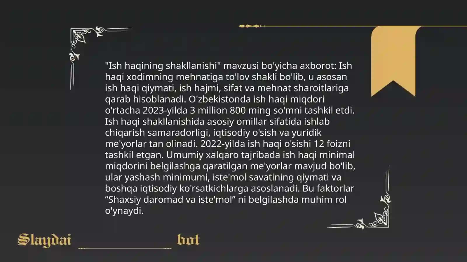 Omilli daromadlar va ish haqining shakillanishi 4