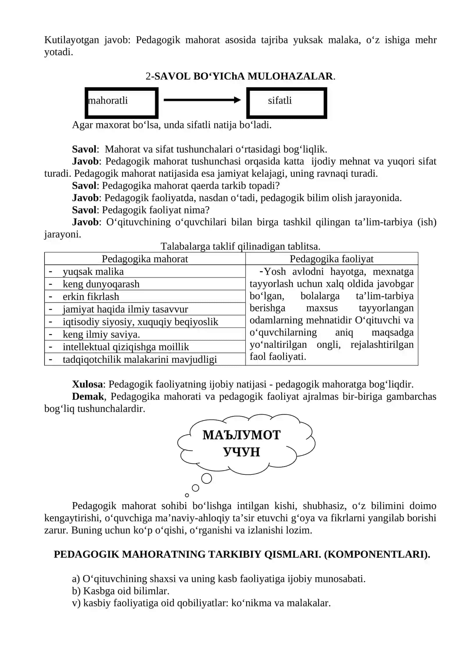 Pedagogik mahorat va madaniyat. Pedagogik fikr tarixi va maktab amaliyotida o‘qituvchi mahorati masalalari 4