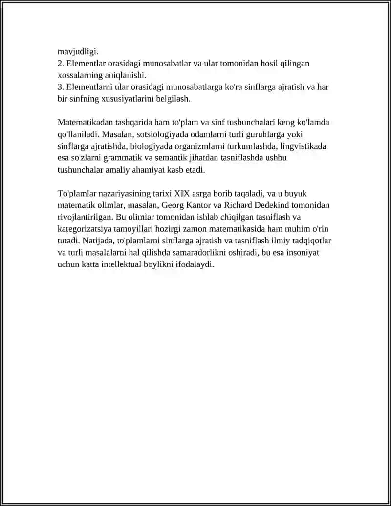 TO'PLAMLARNI SINFLARGA AJRATISH 4