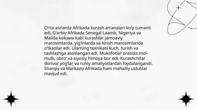 Oʻrta asrlarda Osiyo Amerika va Afrika mamlakatlarida jismoniy tarbiya 4
