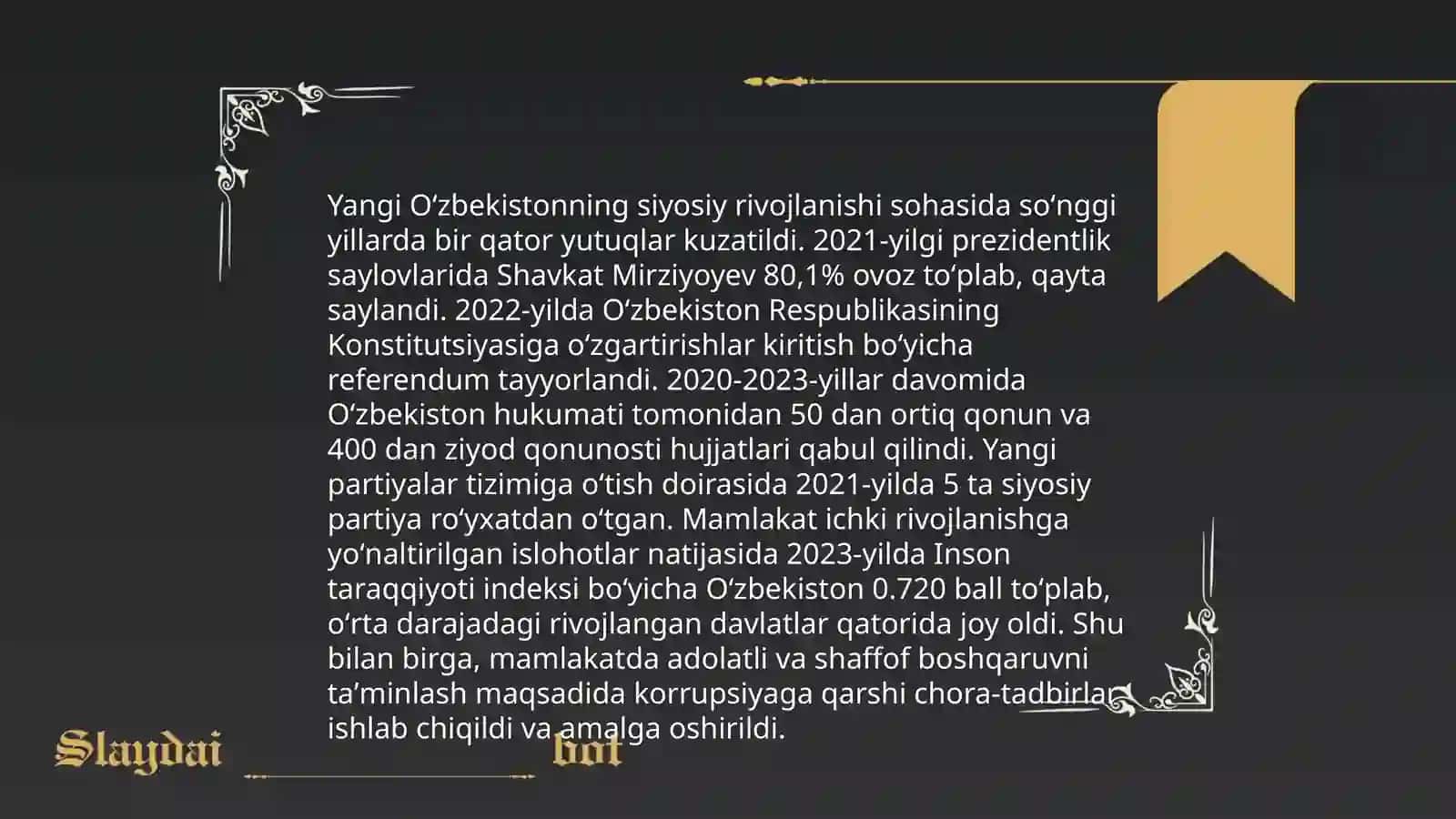 Yangi Ôzbekiston tarixi 4