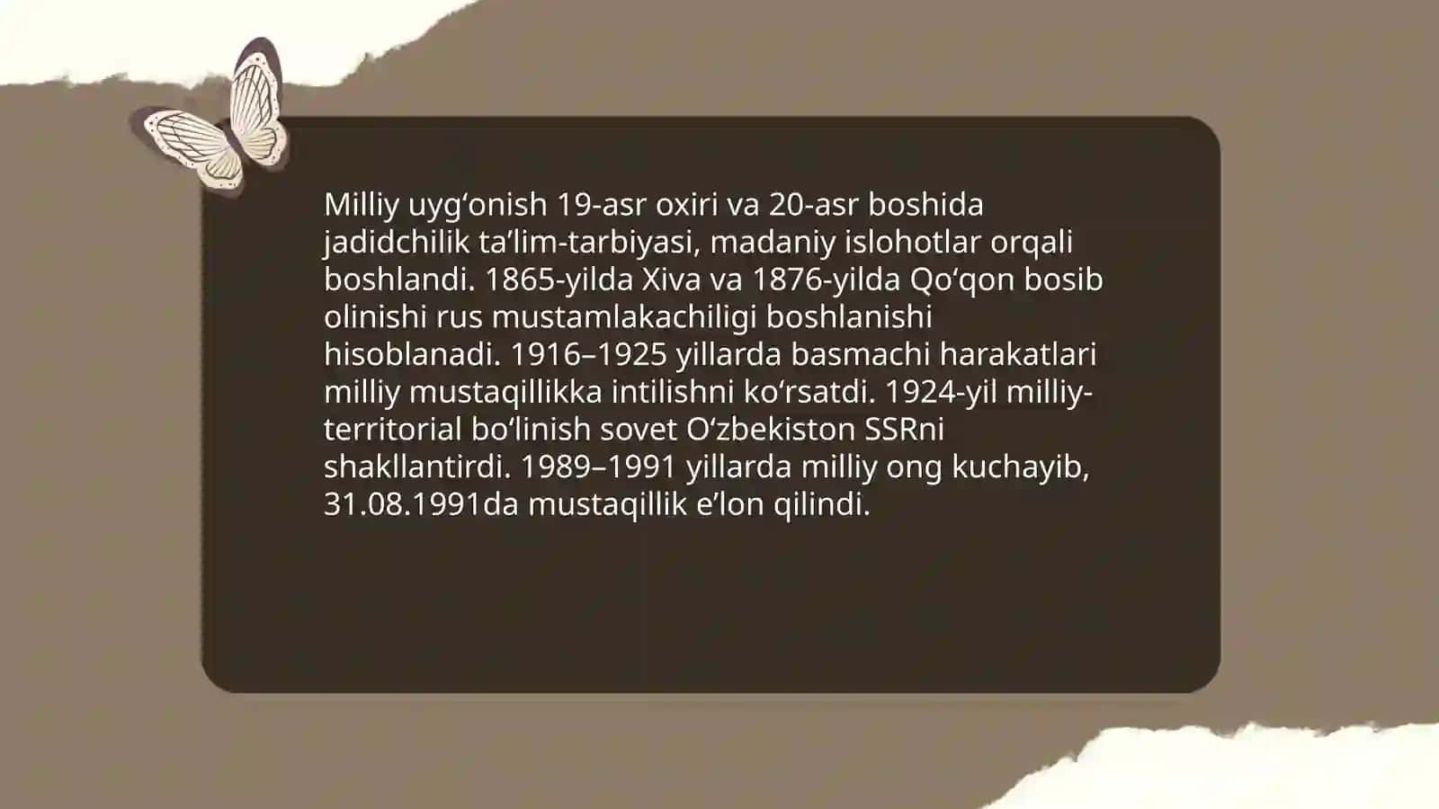 Mustaqil Oʻzbekiston tashkil topishining tarixiy ahamiyati 4