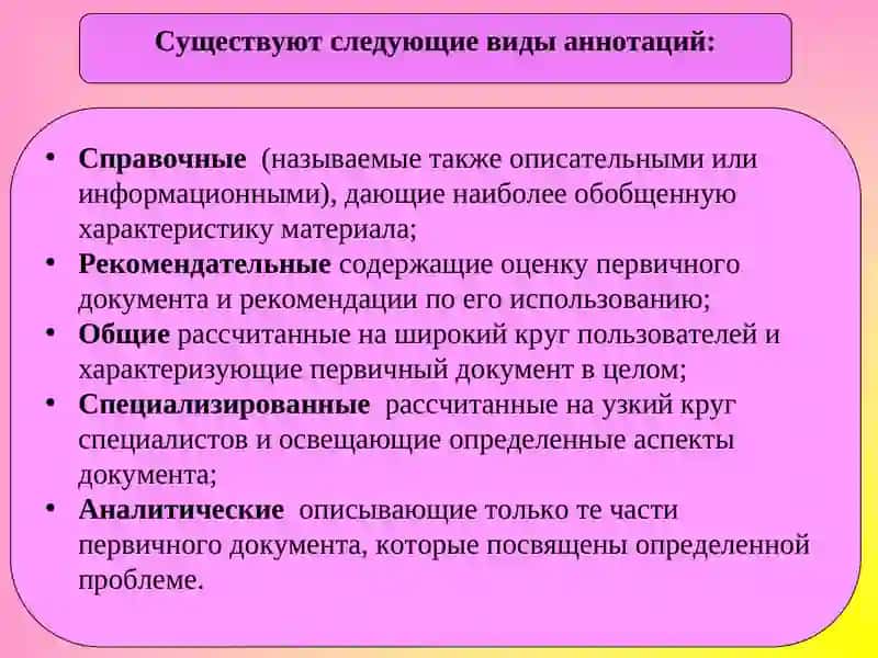 Аннотация: структура, требования, языковые средства 4