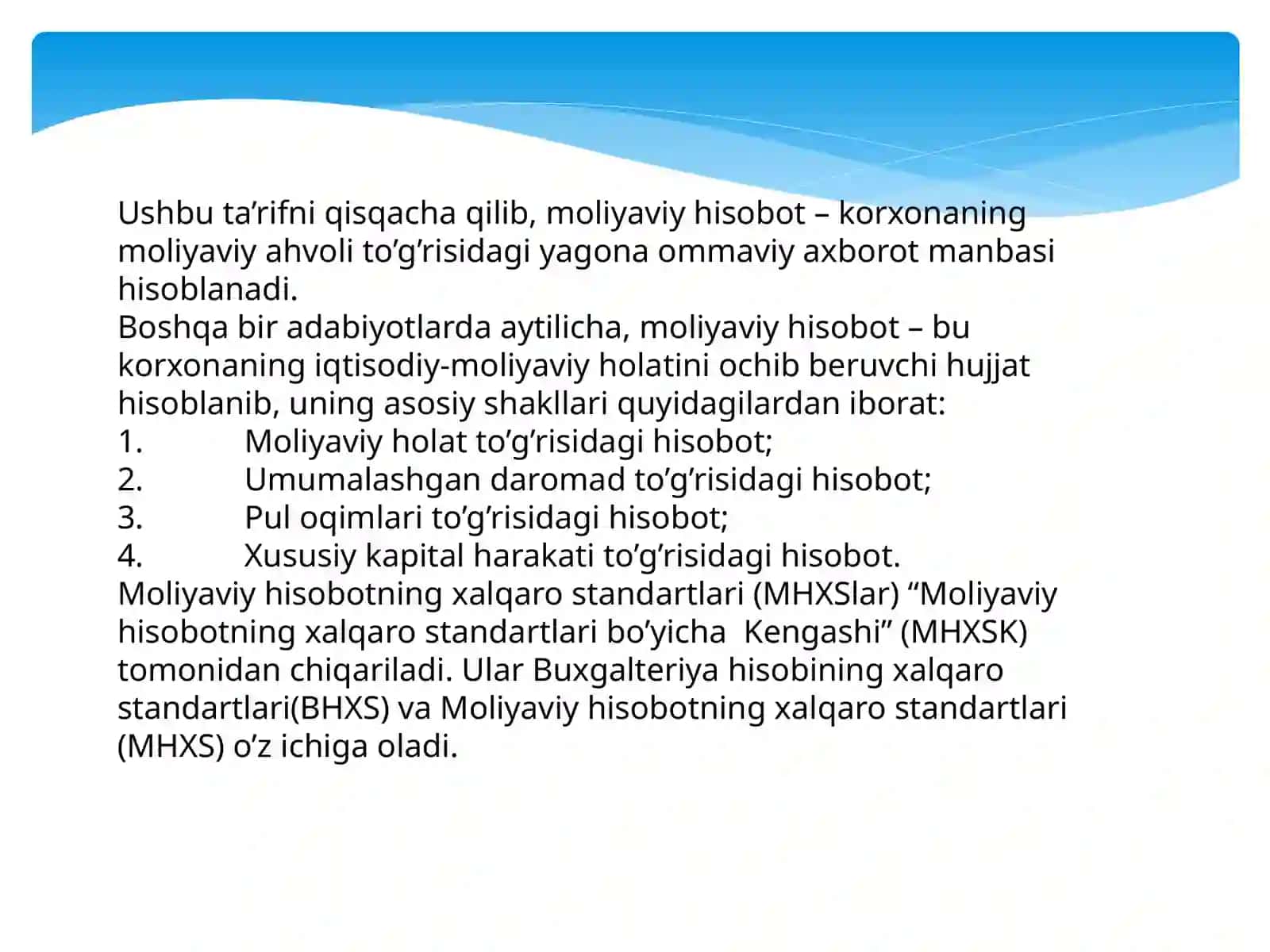 8-sonli BHMS “Jamlangan moliyaviy hisobotlar va sho’ba xo'jalik jamiyatlariga sar sarmoyalarni hisobga olish” standartlarining tavsifi va qo’llanilishi 4