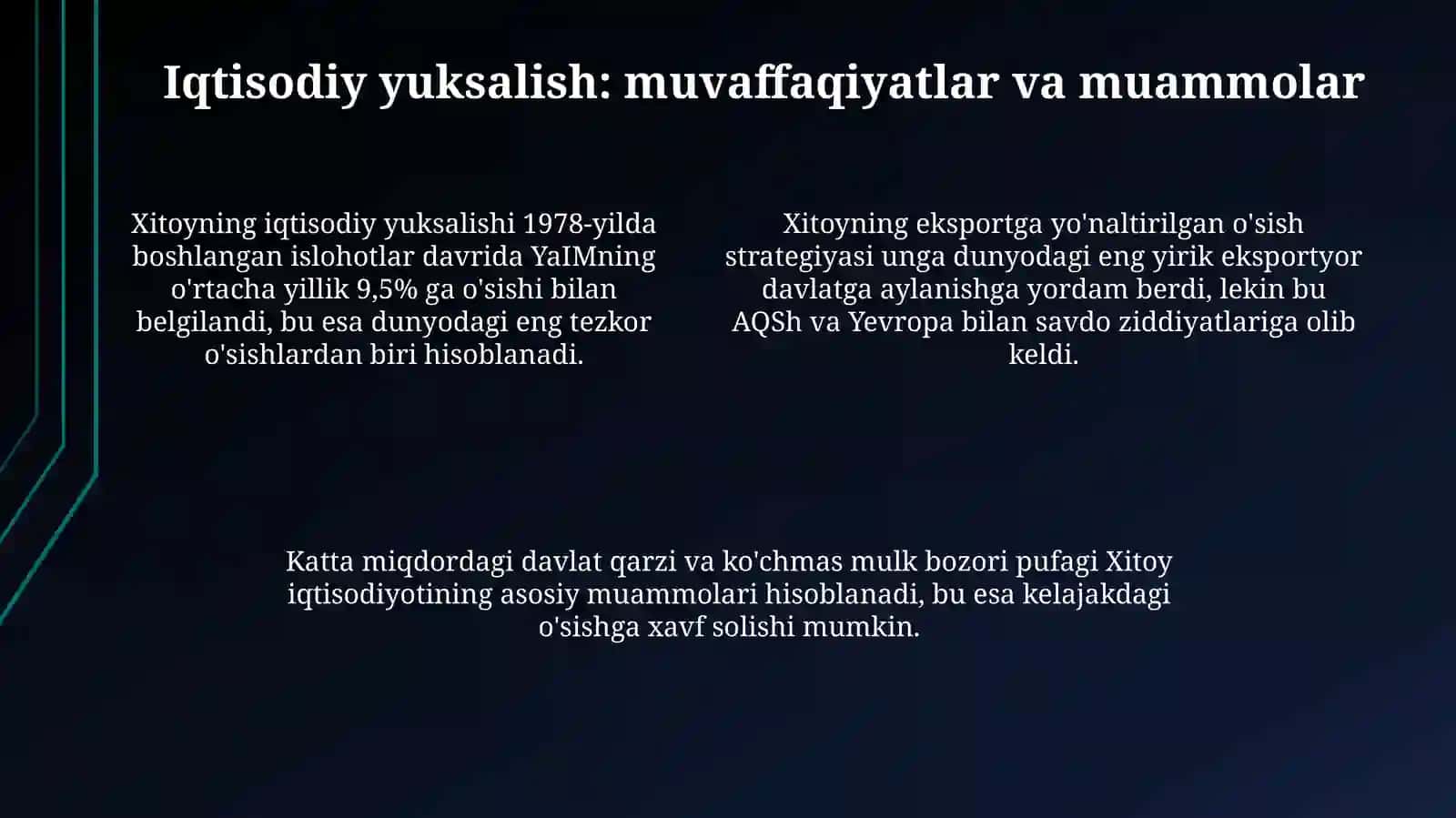 Xitoy yuksalish va inqiroz orasida 4