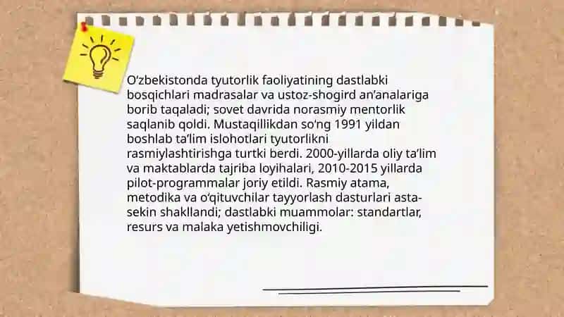 Xorij va O‘zbekistonda tyutorlik faoliyatining rivojlanish tarixi 4