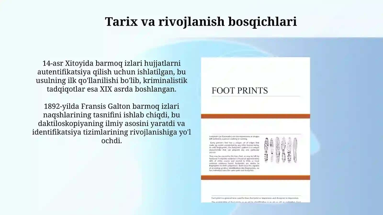 Kaft va barmoq izlarini tahlil qilish,o'rganish 4