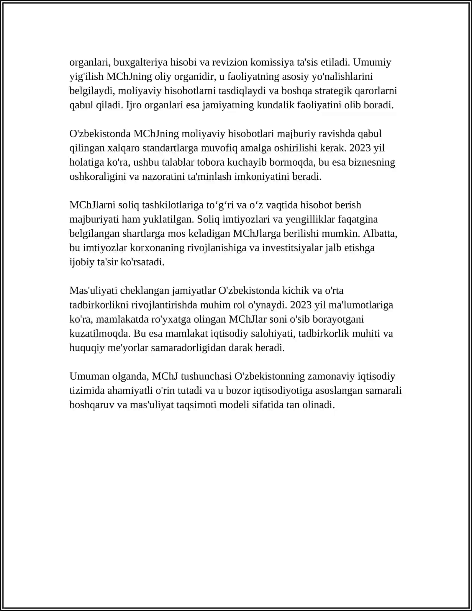 MASʼULIYATI CHEKLANGAN JAMIYATLARNING TASHKILIY-IQTISODIY ASOSLARI 4