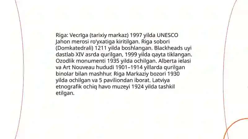 Latviya turistik resurslari turizmda yetakchilogi sóngi yillar sayyohlar qancha borganlik statistika ekoturizm manzillari 4