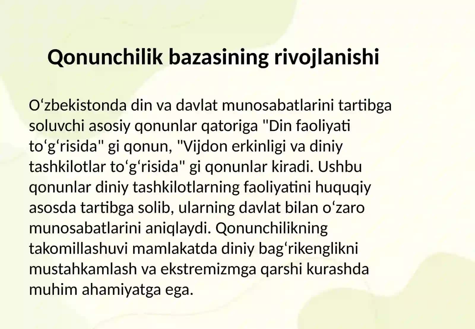 Din va davlat o'rtasidagi munosabatlar (O‘zbekistonda) 4