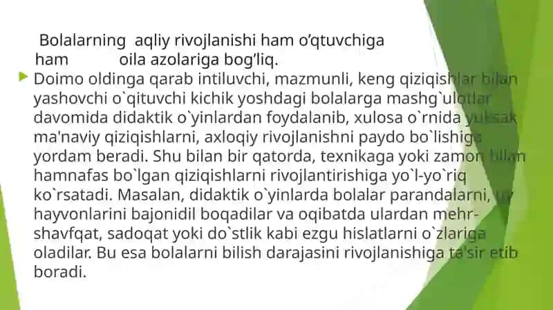 Aqliyrivojlanishning o’ziga xosligi 4