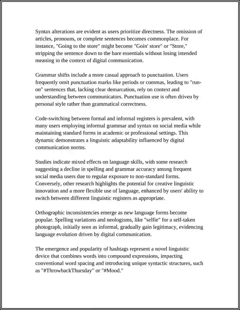Impact of social media on grammar, syntax, and orthography 4