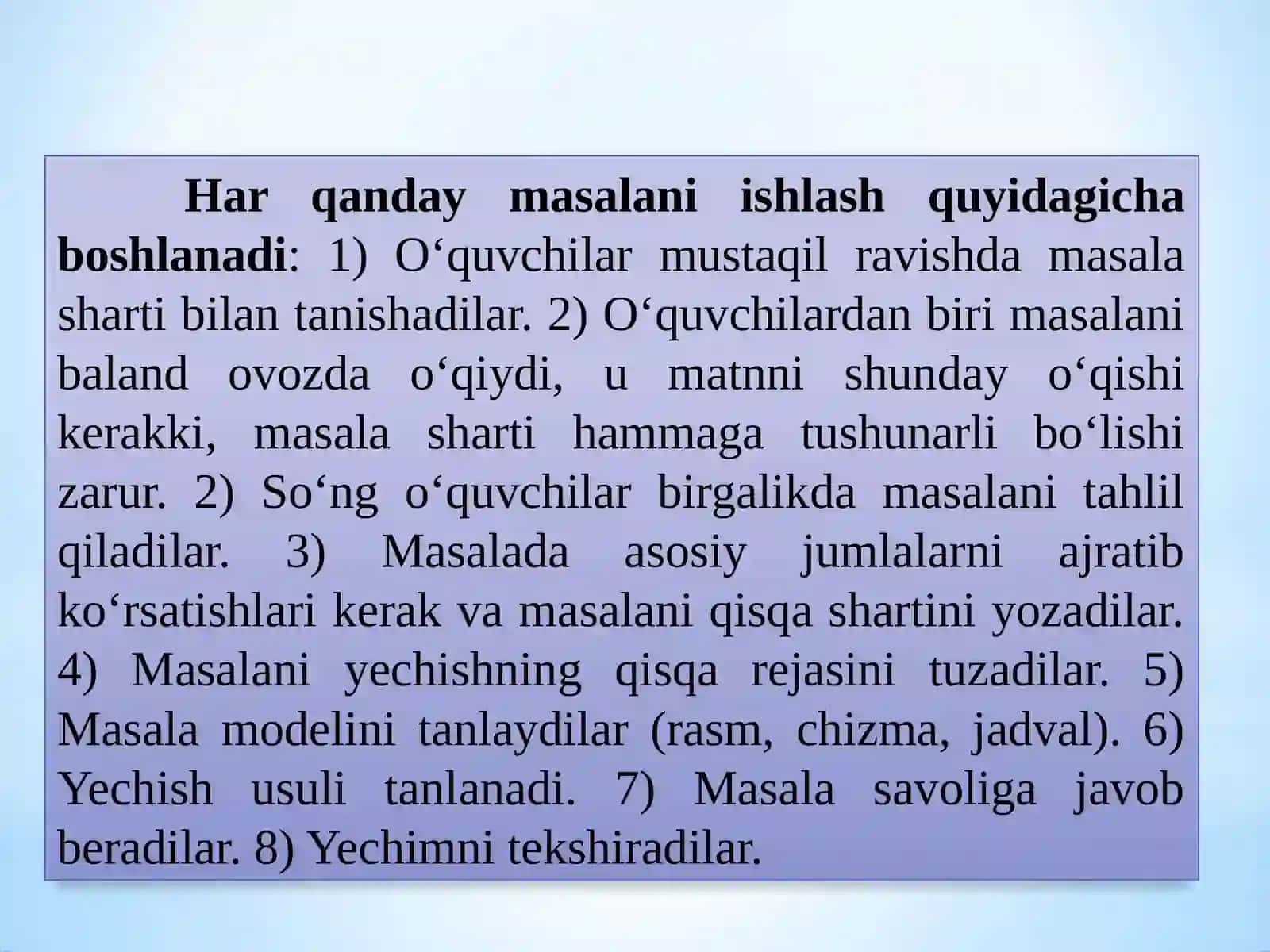 Boshlang‘ich sinf matematika darsliklari mazmuni 4