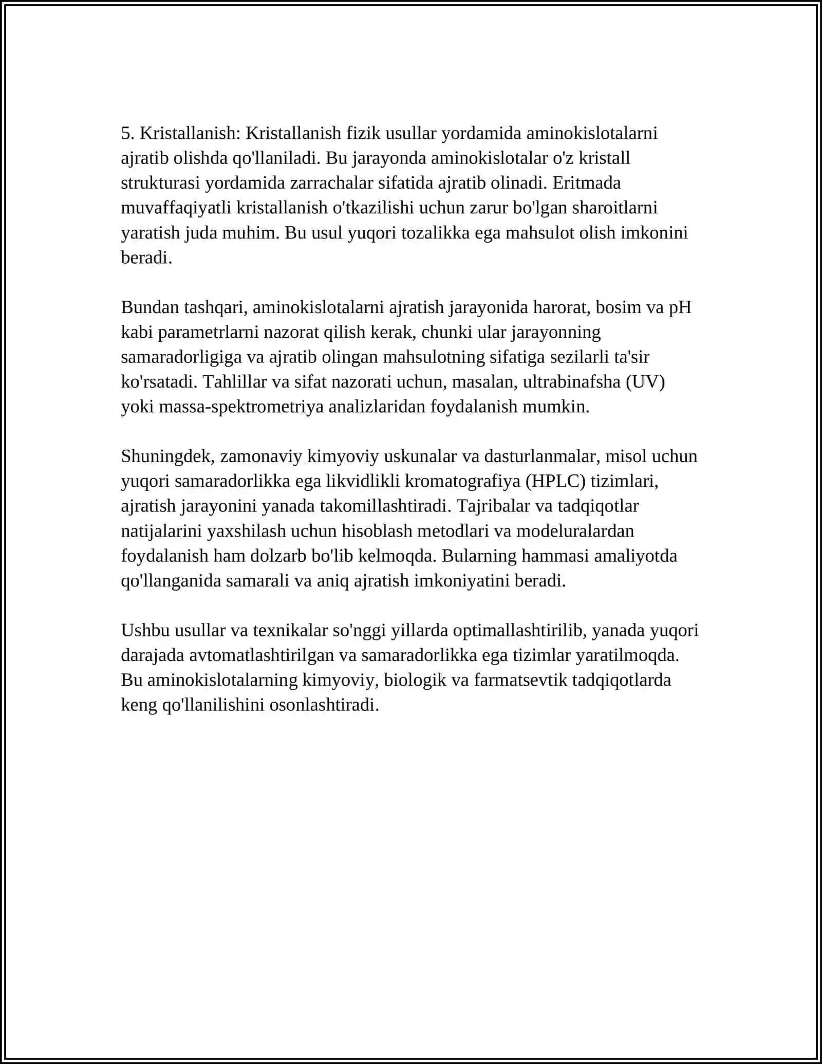 AMINOKISLOTALAR AJRATIB OLISH VA IDENTIFIKATSIYA USULLARI 4
