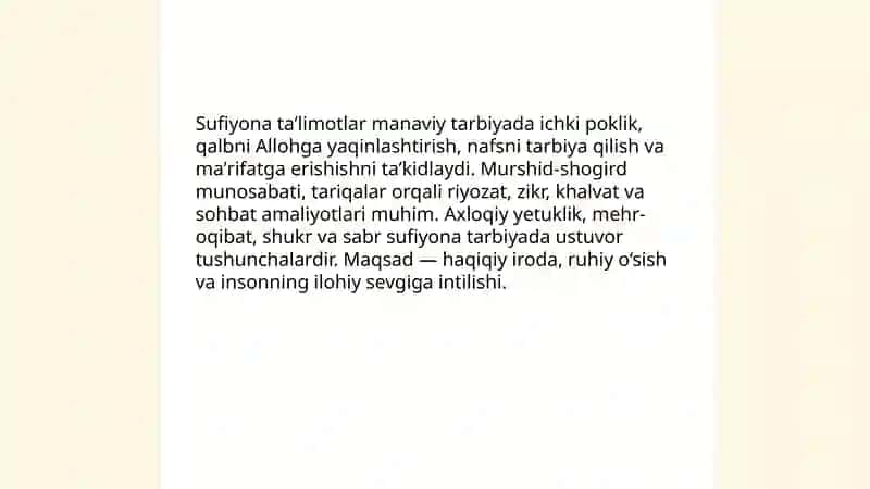 Diniy manaviy tarbiya haqidagi ilk qarashlar va talimotlar 4