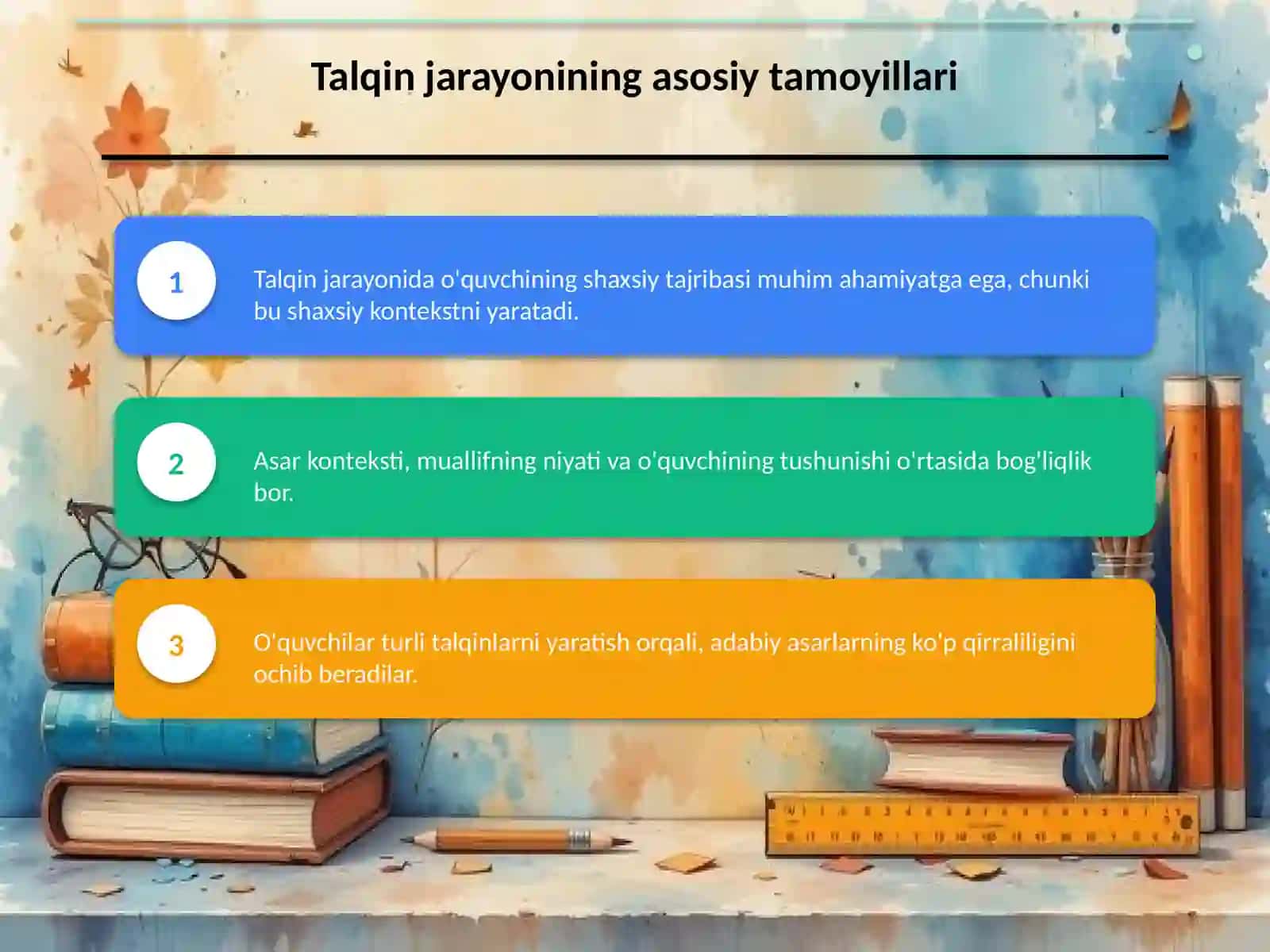 Adabiy jarayonda talqin masalalari .Debat tarzida 4